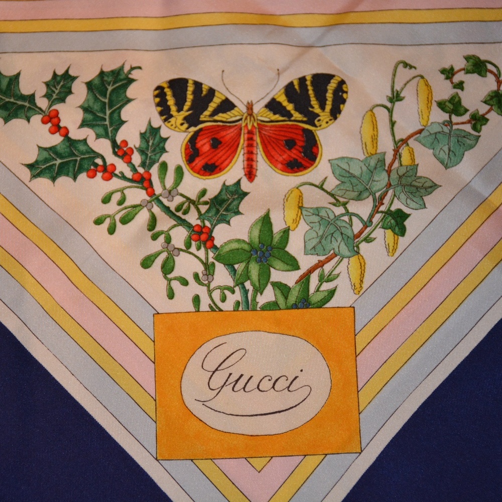 Gucci Vintage Silk Scarf designed by V. Accornero